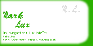 mark lux business card